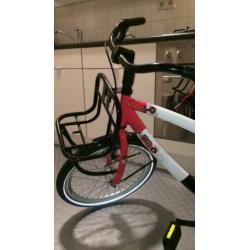 Super stoer net fietsje 20 inch, zwart rood wit