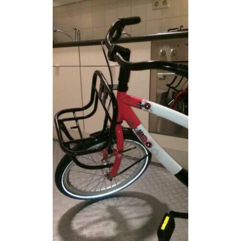 Super stoer net fietsje 20 inch, zwart rood wit