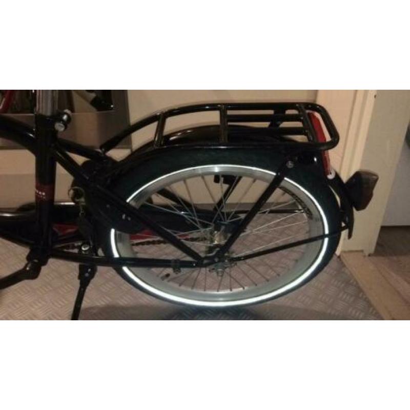 Super stoer net fietsje 20 inch, zwart rood wit