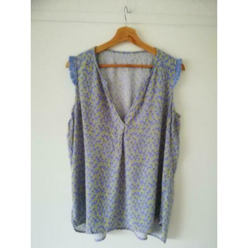 Supermooie blouse tuniek korenprint Tom Tailor paars geel 42
