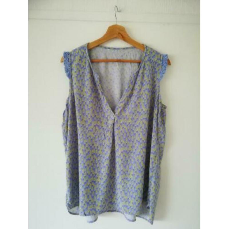 Supermooie blouse tuniek korenprint Tom Tailor paars geel 42