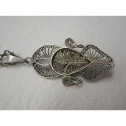 Zilveren ketting met aparte filigrain hanger nr.1732