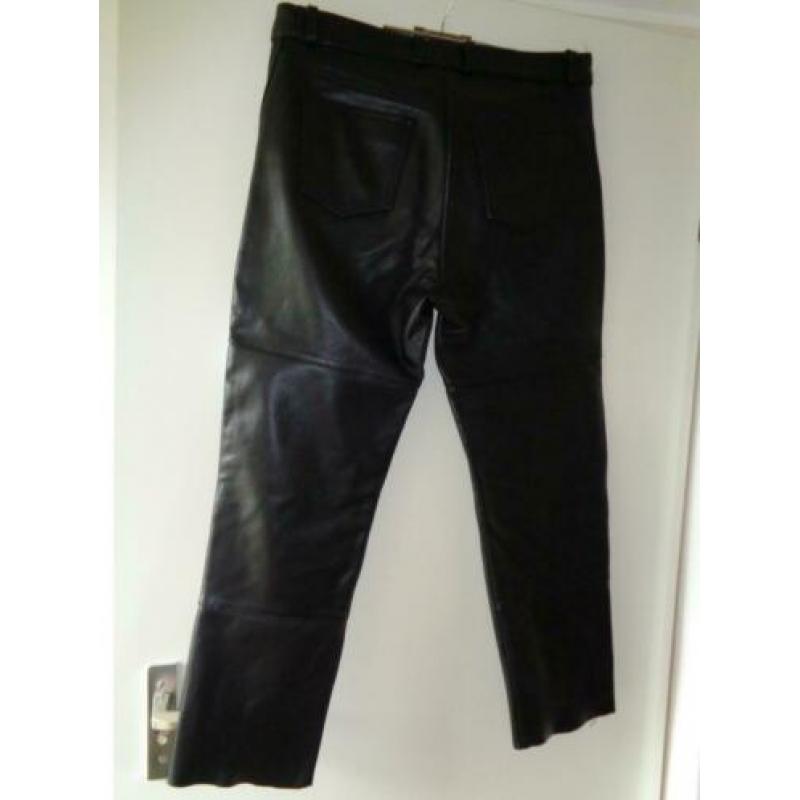 MQP Motorbroek zwart leer damesmaat 40