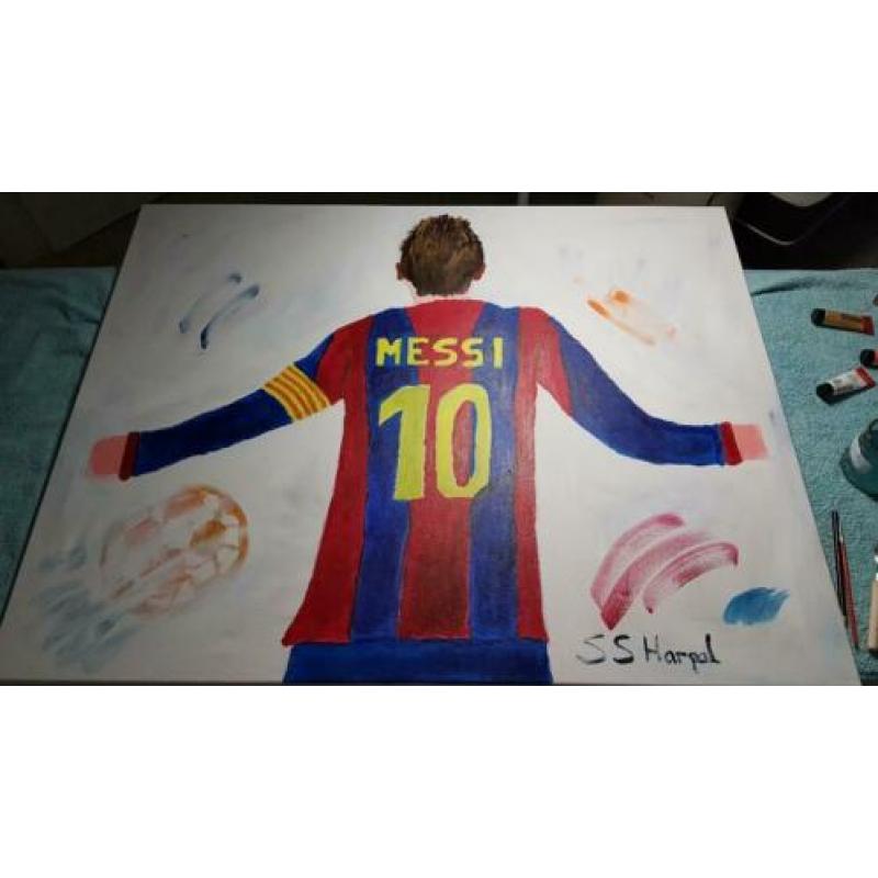Acrylverf Doek Lionel Messi 100 cm x 80 cm
