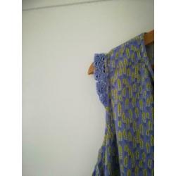 Supermooie blouse tuniek korenprint Tom Tailor paars geel 42