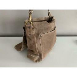 Suède taupe dames tas
