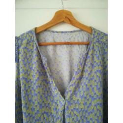 Supermooie blouse tuniek korenprint Tom Tailor paars geel 42