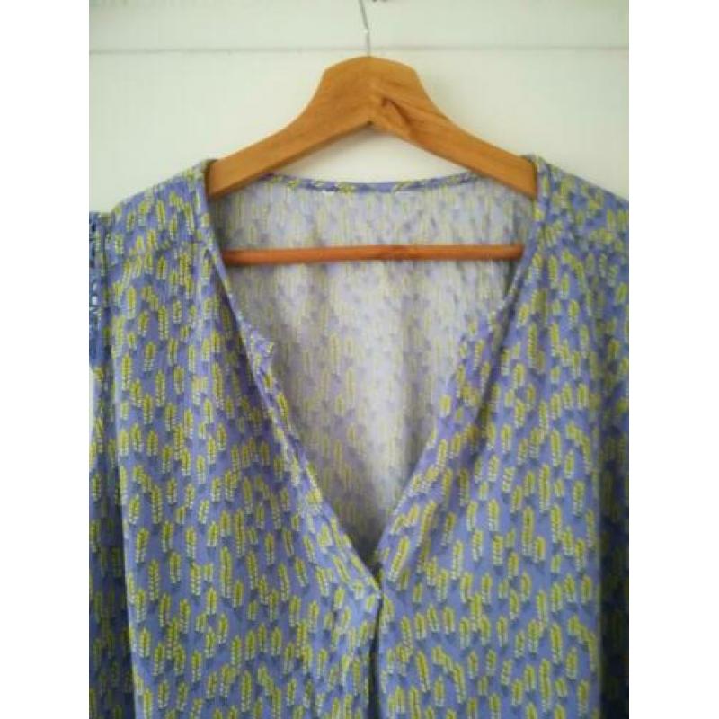 Supermooie blouse tuniek korenprint Tom Tailor paars geel 42