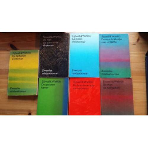 7 boeken, pockets Sjowall & Wahloo, gratis