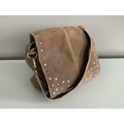Suède taupe dames tas