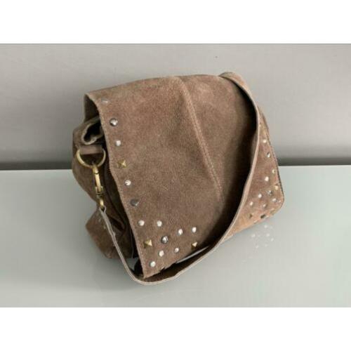 Suède taupe dames tas