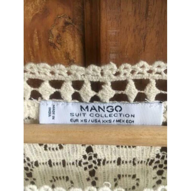 Mango blouse crochet bohemian nieuw zara h&m xs wit kant