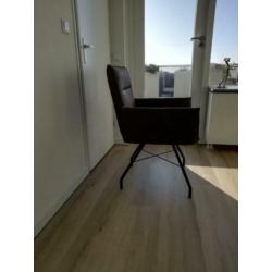 6 grijs-bruine eetkamerstoelen, zgan