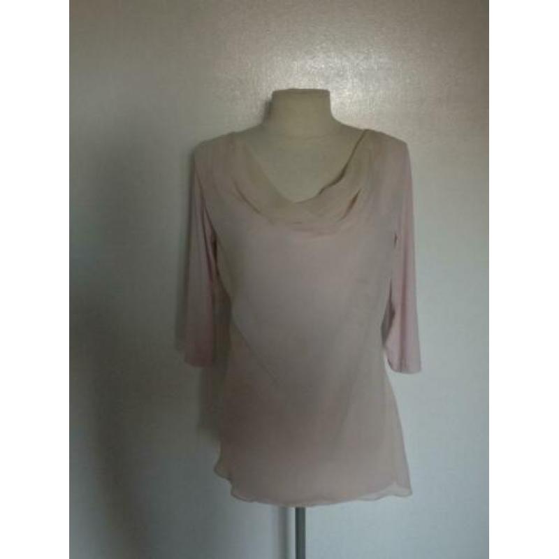 Vanilia licht roze dubbellaags top Samsilke maat 38