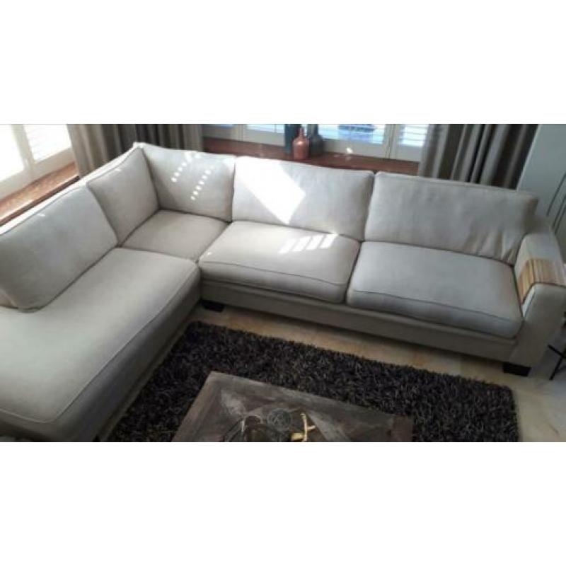 Super mooi bankstel beige stof