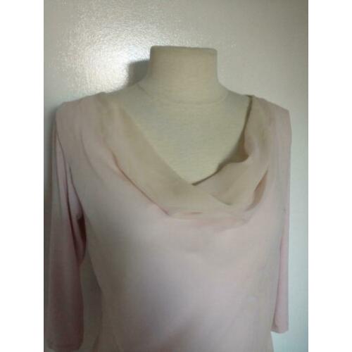 Vanilia licht roze dubbellaags top Samsilke maat 38