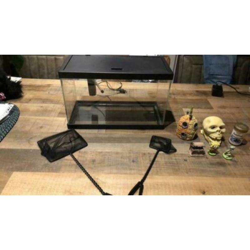 Aquarium met filter 40 cm breed 25 cm hoog