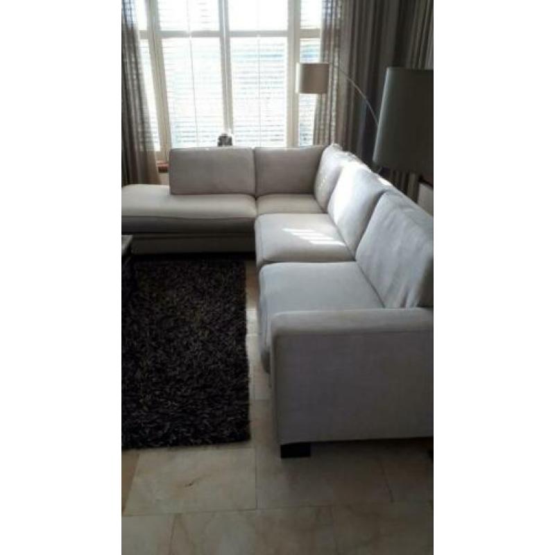 Super mooi bankstel beige stof