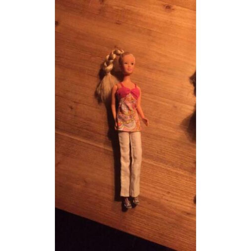 Barbiepoppen met kleding en schoenen, en kam.