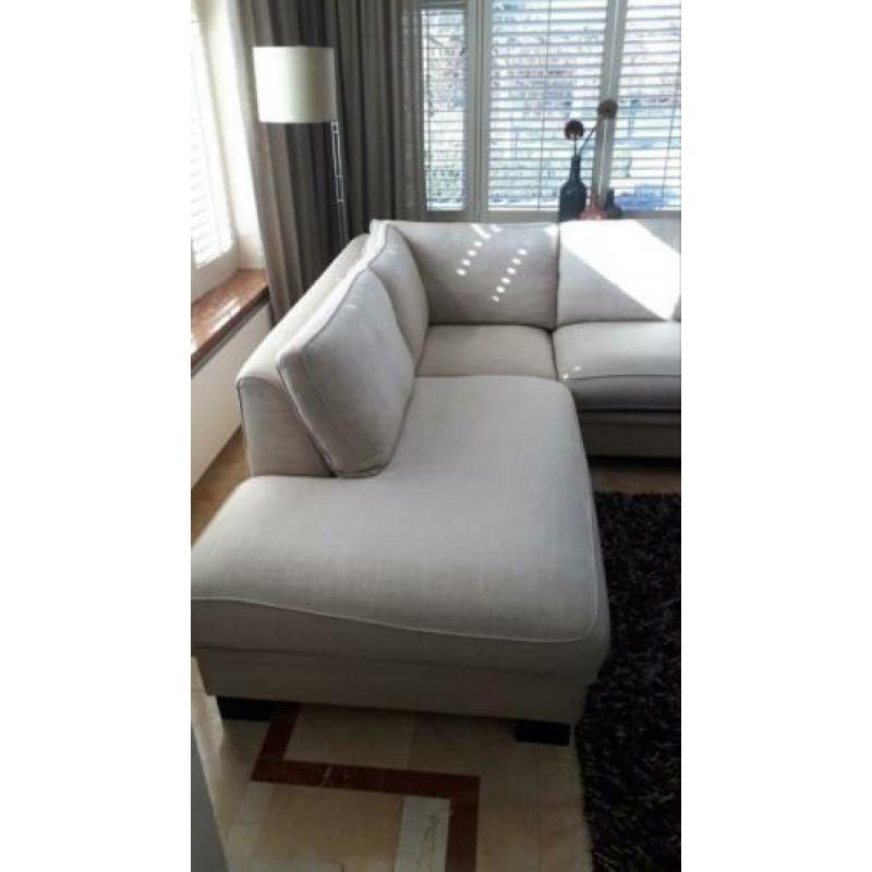 Super mooi bankstel beige stof
