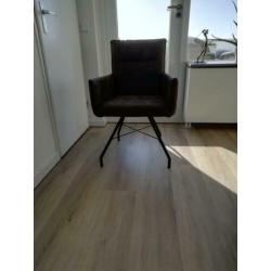 6 grijs-bruine eetkamerstoelen, zgan