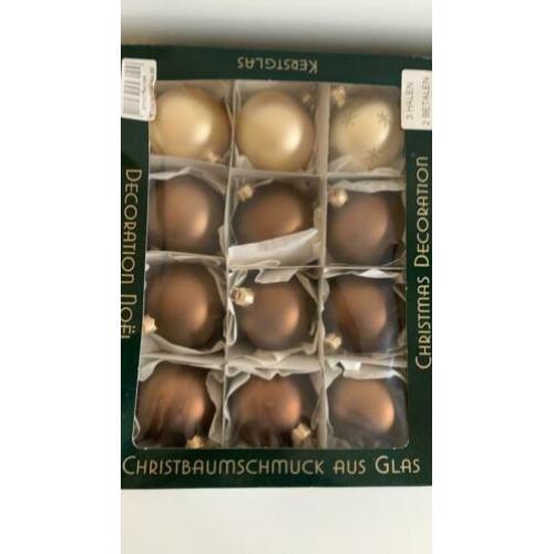 Kerstballen etc bruin/goud