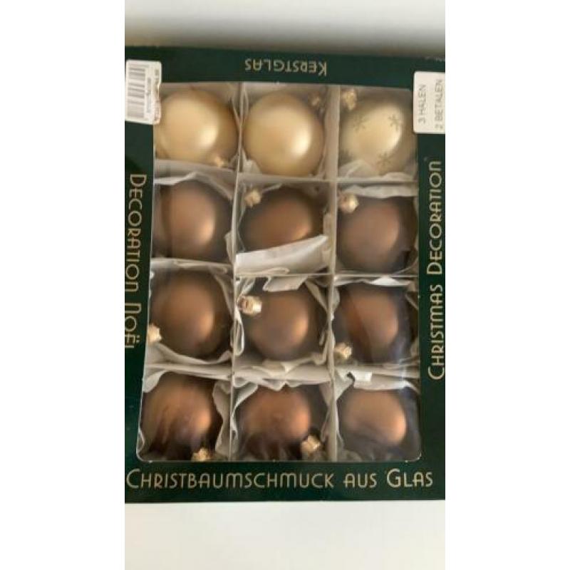 Kerstballen etc bruin/goud