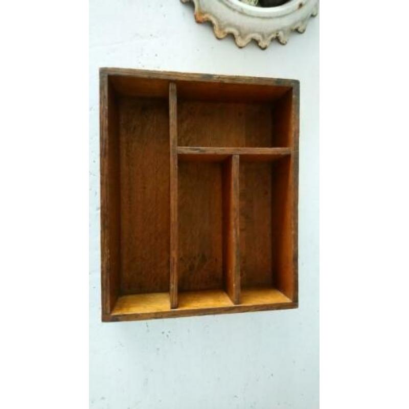 brocante bestekbak vakkenbak hout
