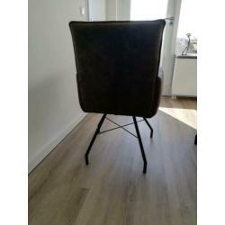 6 grijs-bruine eetkamerstoelen, zgan