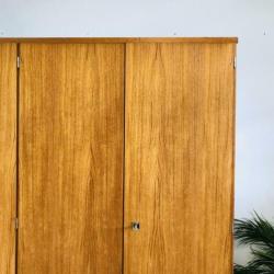 Vintage Deens design teak kledingkast vierdeurs jaren 60