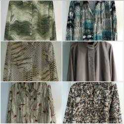 Pakket van 7 vintage blouses mt 46 zgan, evt. losse verkoop