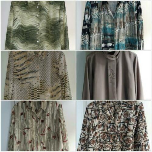 Pakket van 7 vintage blouses mt 46 zgan, evt. losse verkoop
