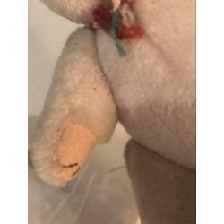 Authentieke wit beige lief ogend goede maat teddybeer beer