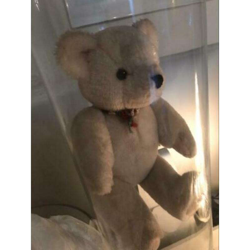 Authentieke wit beige lief ogend goede maat teddybeer beer