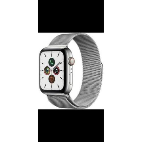 Apple Watch Serie 5 44 mm GPS/LTE RVS..Milanese bandNIEUW!!!