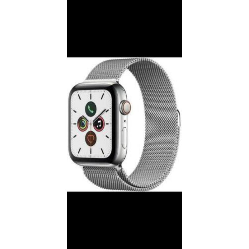 Apple Watch Serie 5 44 mm GPS/LTE RVS..Milanese bandNIEUW!!!