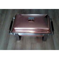 Koperen chafing dish. Warmhoudbak van Spring..
