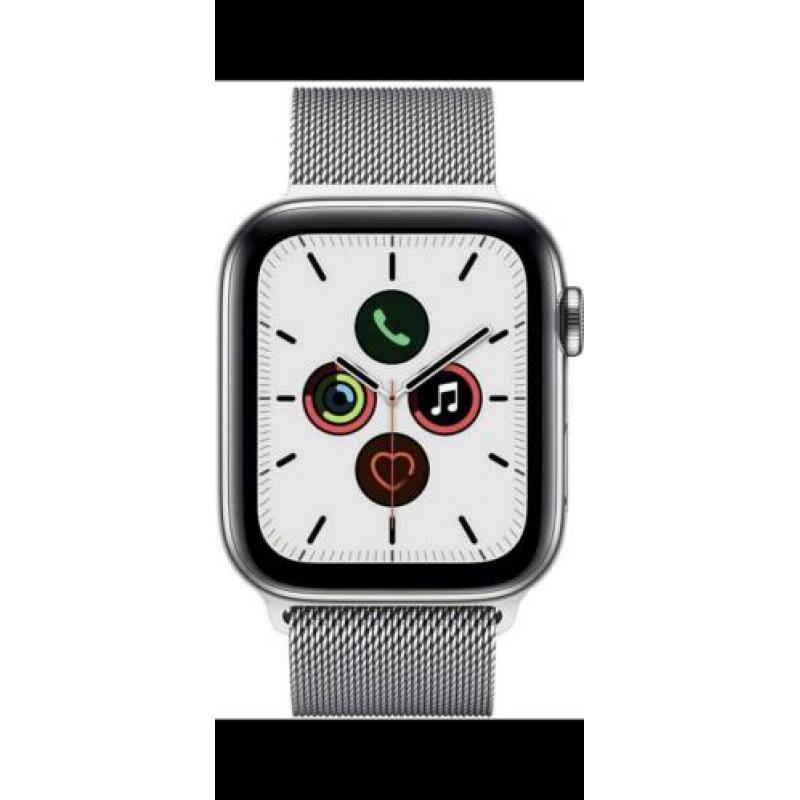 Apple Watch Serie 5 44 mm GPS/LTE RVS..Milanese bandNIEUW!!!