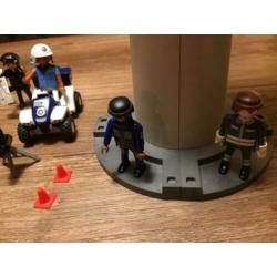 3 sets Playmobil verkeerstoren, politieheli & -quad z.g.a.n.