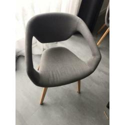 4x ZUIVER eetkamerstoelen - grijs stof