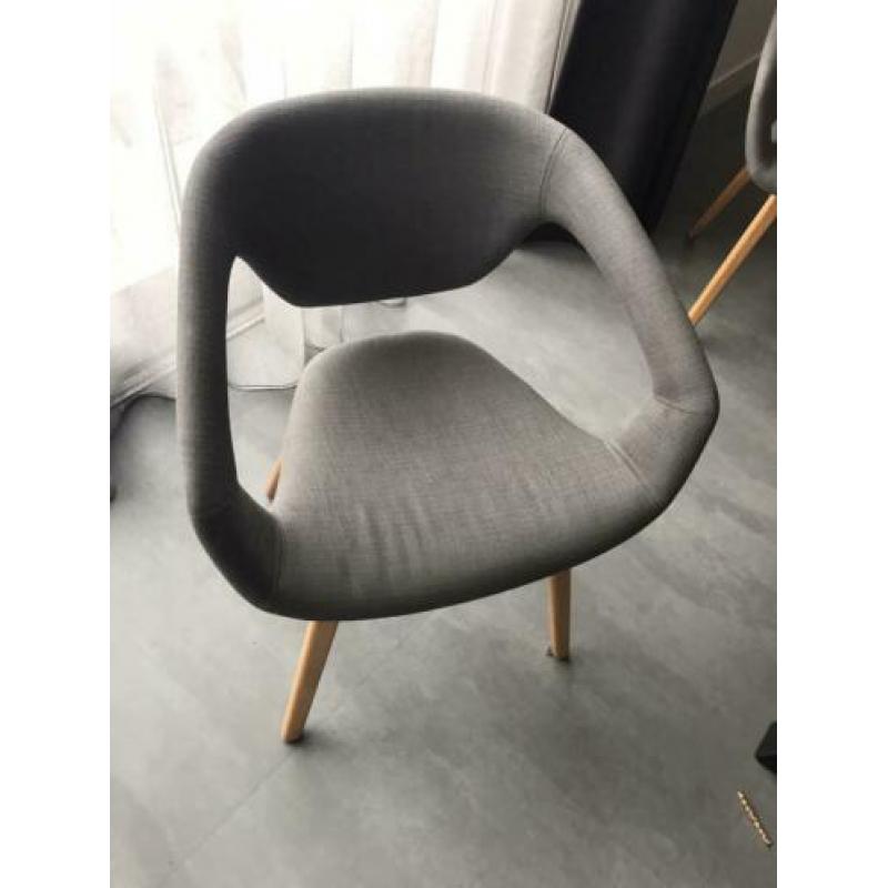 4x ZUIVER eetkamerstoelen - grijs stof