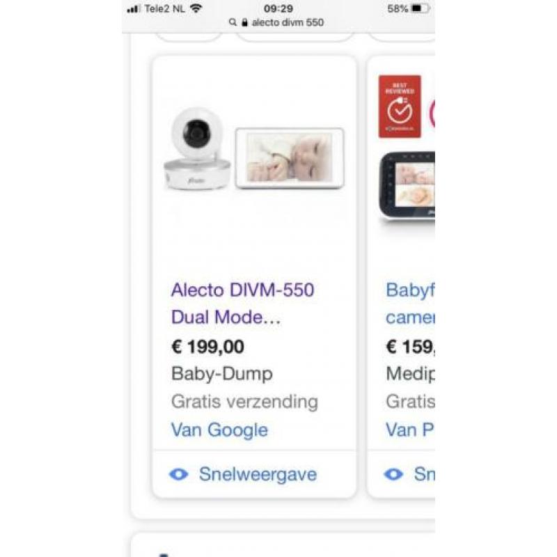 Babyfoon Alecto DIVM-550 Dual Mode Beeldbabyfoon