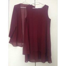 Bordeaux cocktailjurk 2 xl