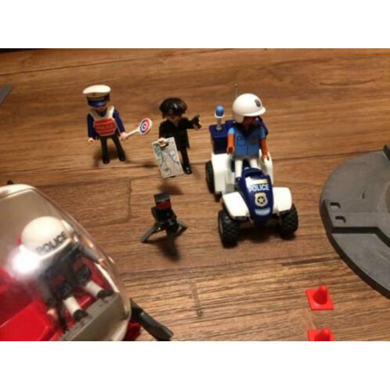 3 sets Playmobil verkeerstoren, politieheli & -quad z.g.a.n.