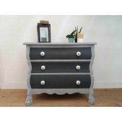 Buikkast, mat antraciet met cementlook