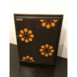 Brabantia Medicijnkastje bruin met oranje bloemen motief