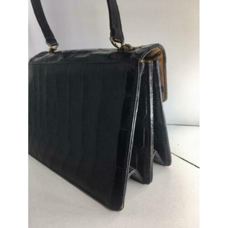 Vintage tas krokodillenleder