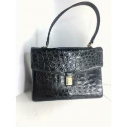 Vintage tas krokodillenleder