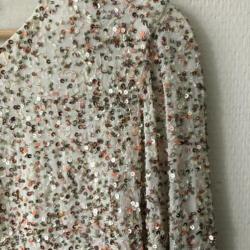 Zara pailletten bomber vest S