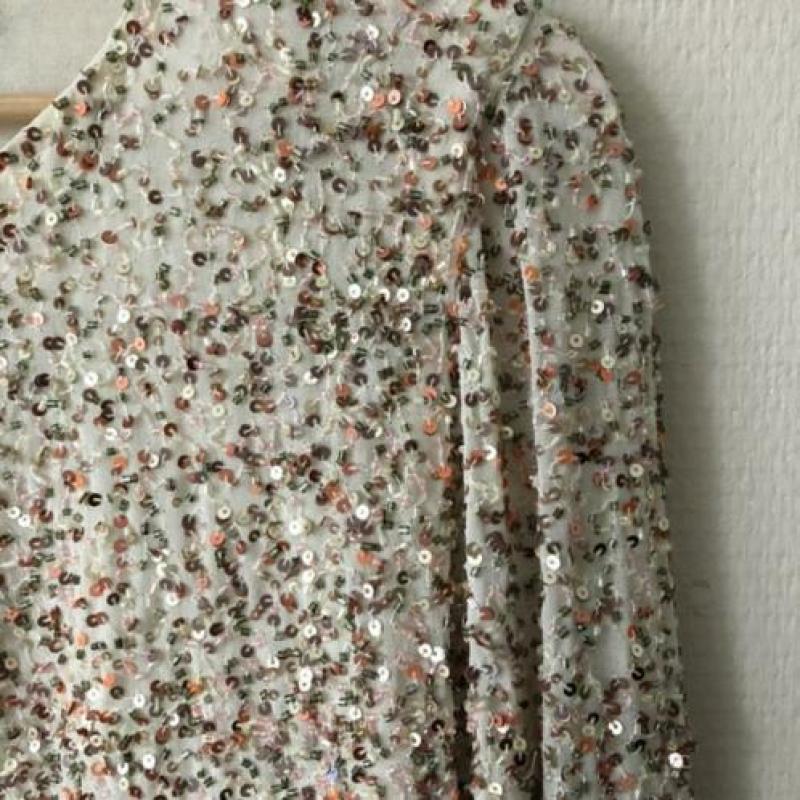 Zara pailletten bomber vest S